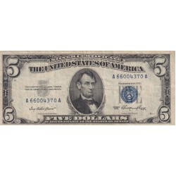 STATI UNITI 5 DOLLARI 1953 BOLLO BLU